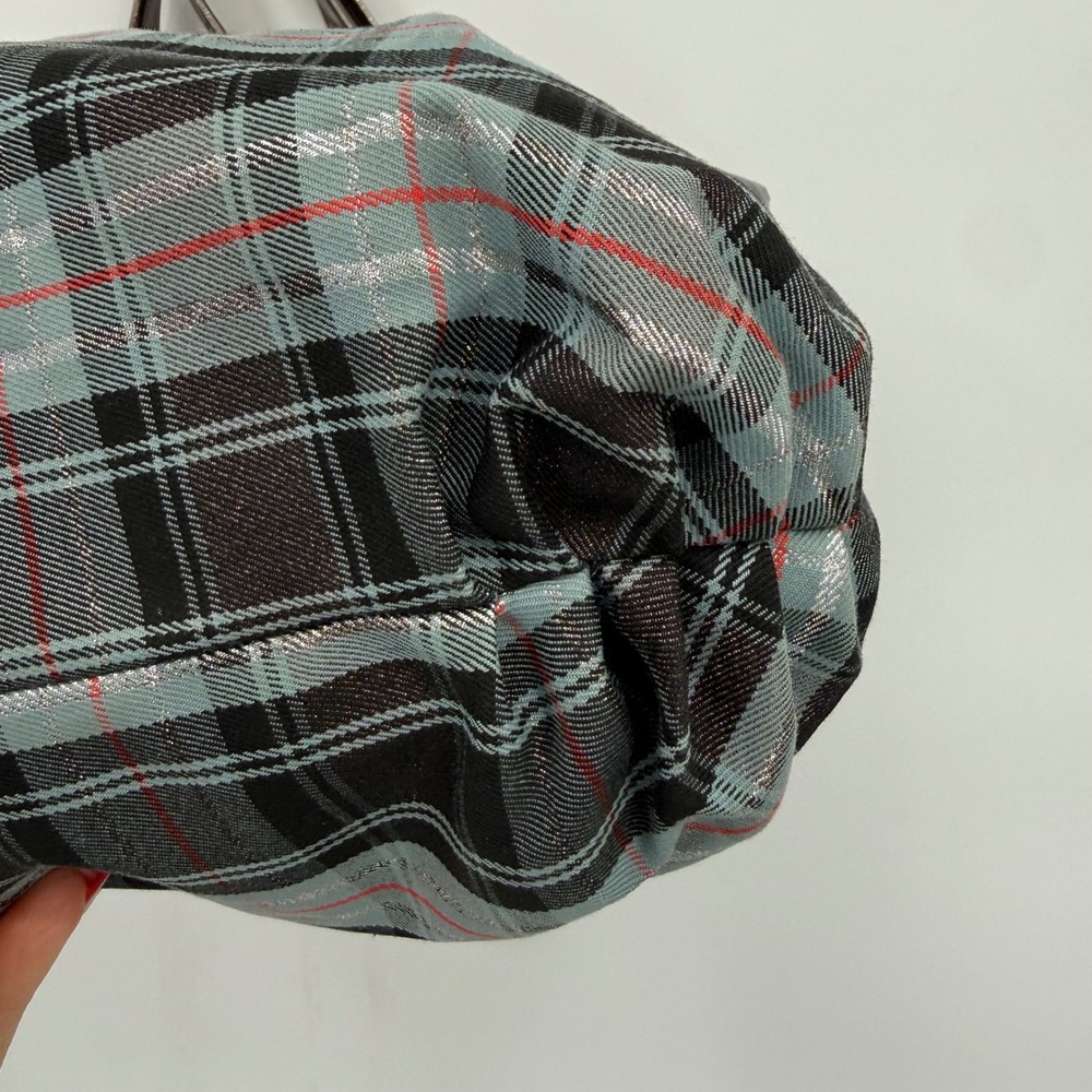 Coach Poppy Tartan Plaid Glam Tote Bag Metallic Patent Leather Limited Edition - Picture 7 of 16